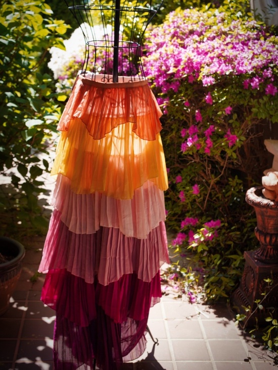 I Am A Touch Doll Dresses & Skirts - Touch Dolls Sunset Ombre Pleated Tiered Maxi Skirt - Size Small